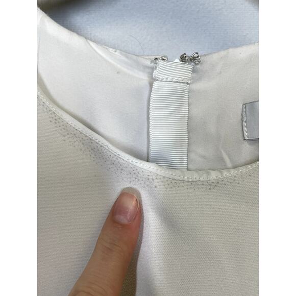 JASON WU COLLECTIVE Jacquard Color Block Scuba Sheath Dress Red Black 2 $370 - Picture 5 of 13